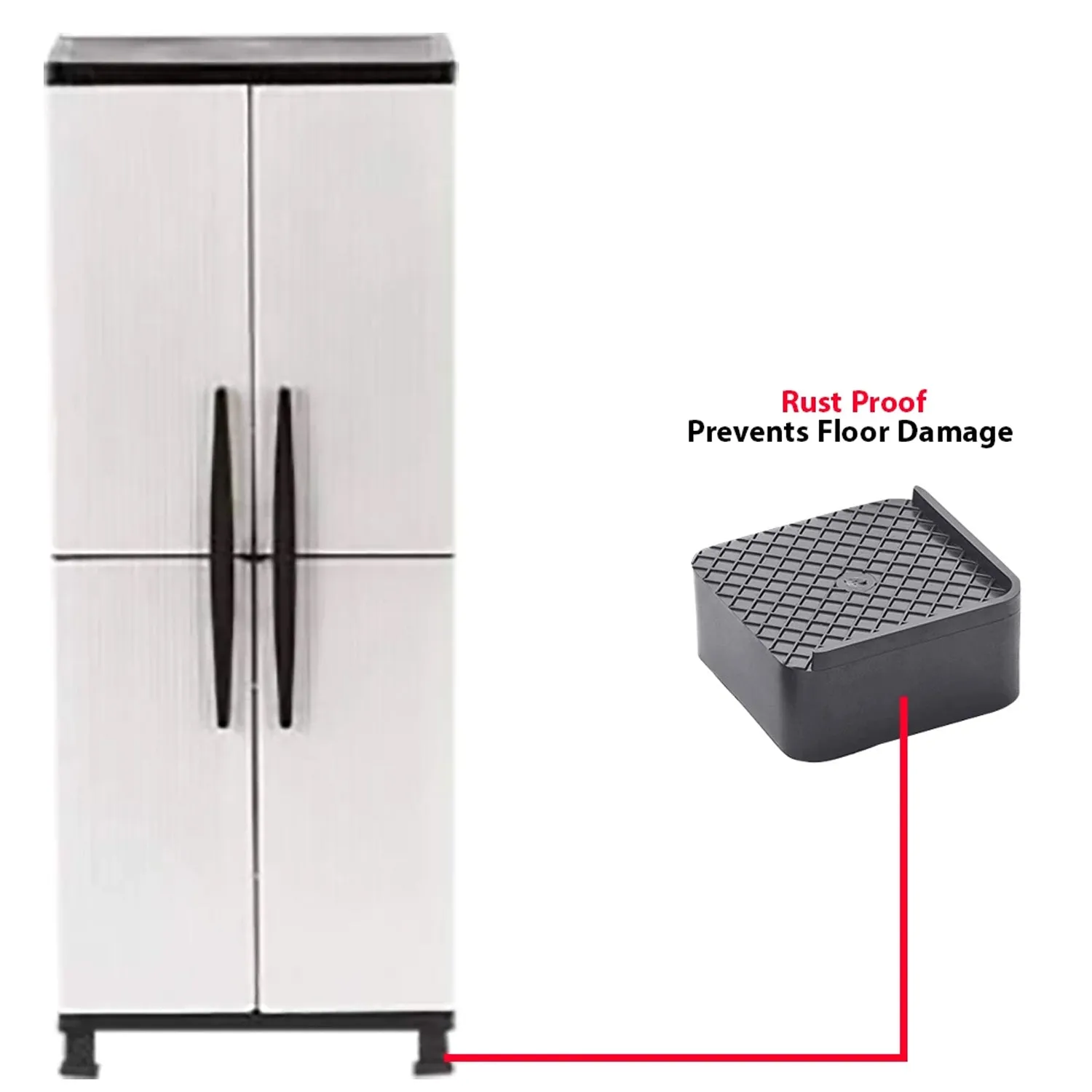 1124L Premium Multipurpose Heavy Duty Cupboard / Refrigerator / Sofa Base Stand - Set of 4 Pcs