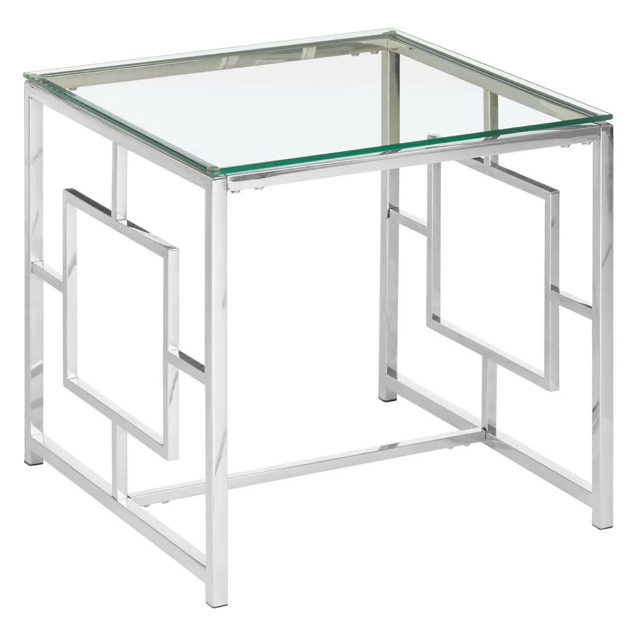 Allez Clear Glass / Silver Base End Table