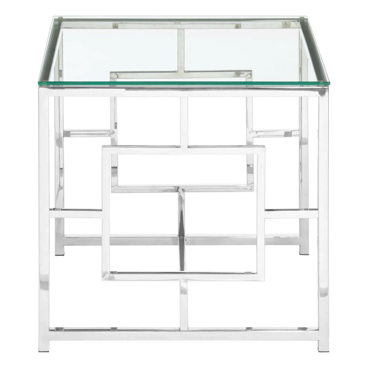 Allez Clear Glass / Silver Base End Table