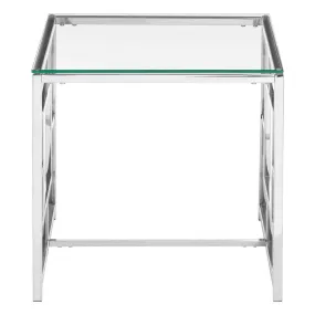 Allez Clear Glass / Silver Base End Table