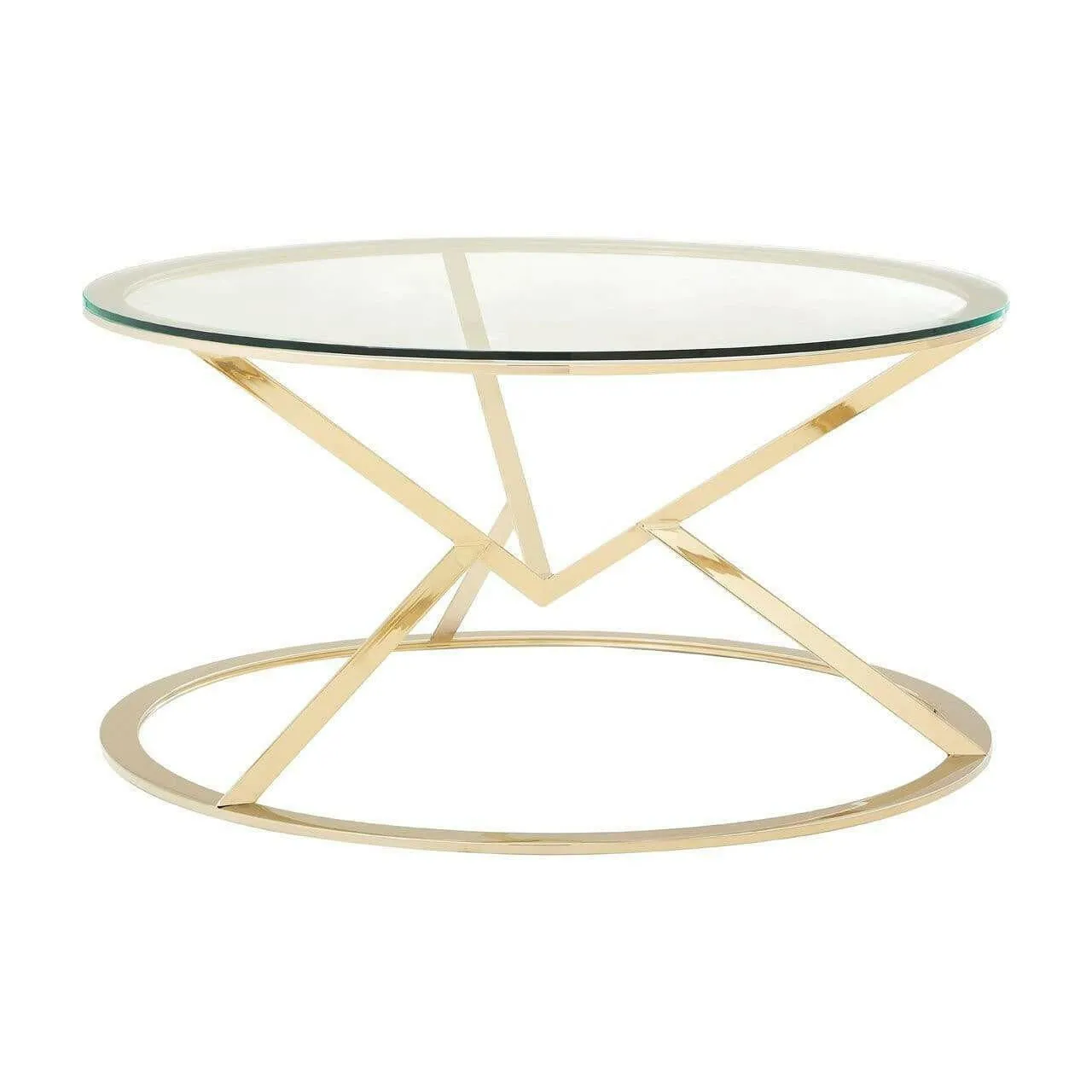 Allez Corseted Round Champagne Coffee Table