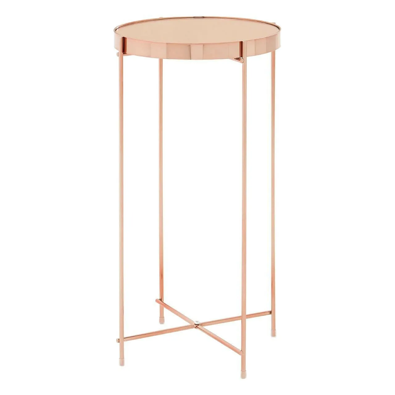 Allez Pink Mirror Tall Side Table