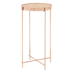 Allez Pink Mirror Tall Side Table