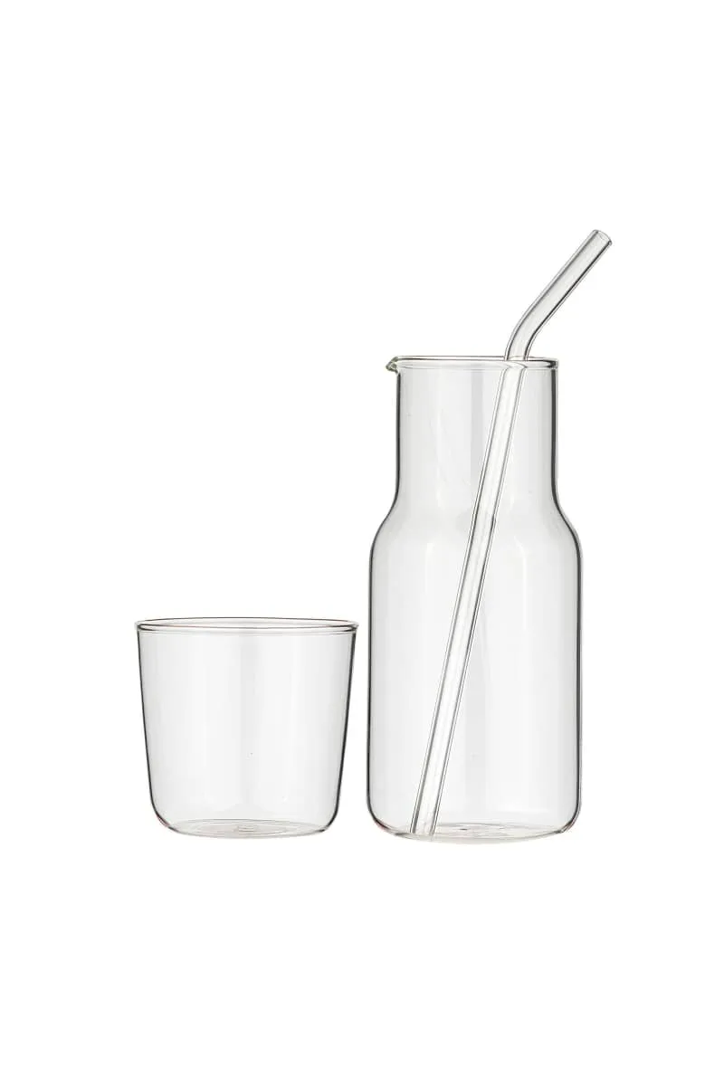 Alta - Carafe, Cup & Straw Set - Clear