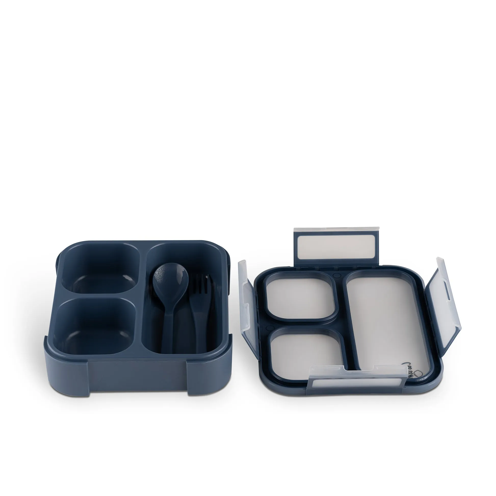 Citron Lunchbox with Fork and Spoon - Dark Blue