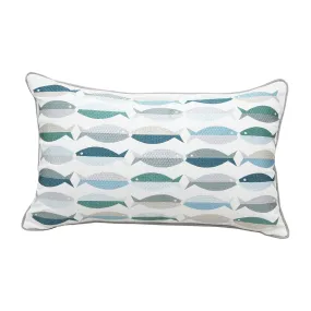 Coastal Fish Indoor Outdoor Lumbar Pillow