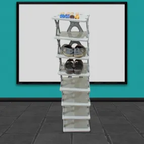 Foldable Shoe Rack (1 Pc, 8 Layers): Space-Saving, Entryway Storage