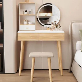 Makeup Vanity Desk With Oval Mirror HW1149