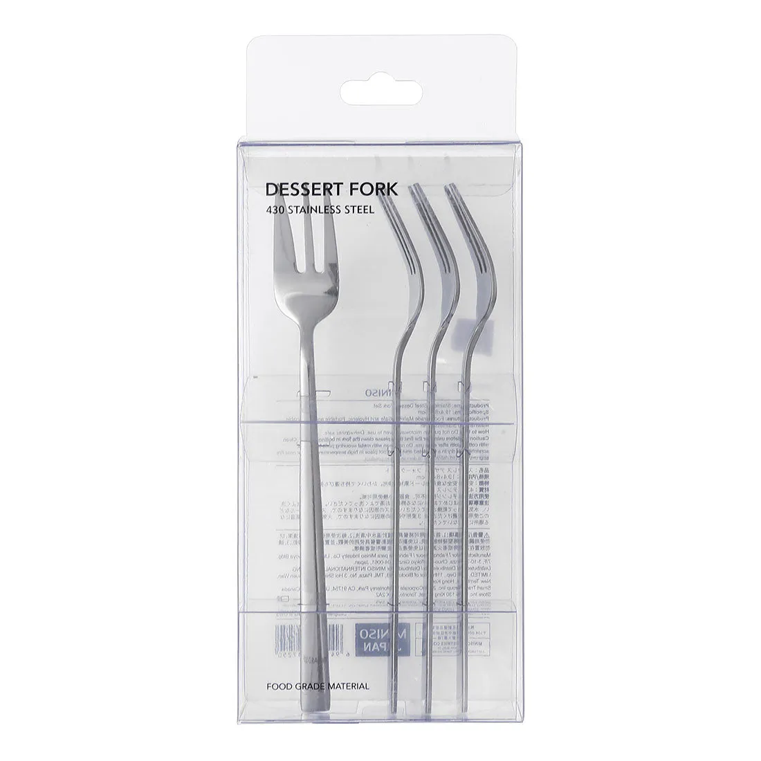 MINISO Simple Stainless Steel Dessert Fork, Set of 3