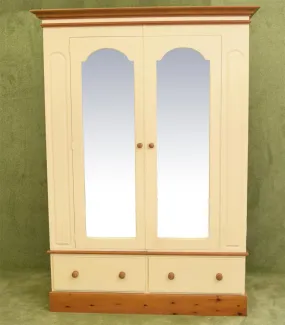 Restored Painted Pine Double Wardrobe