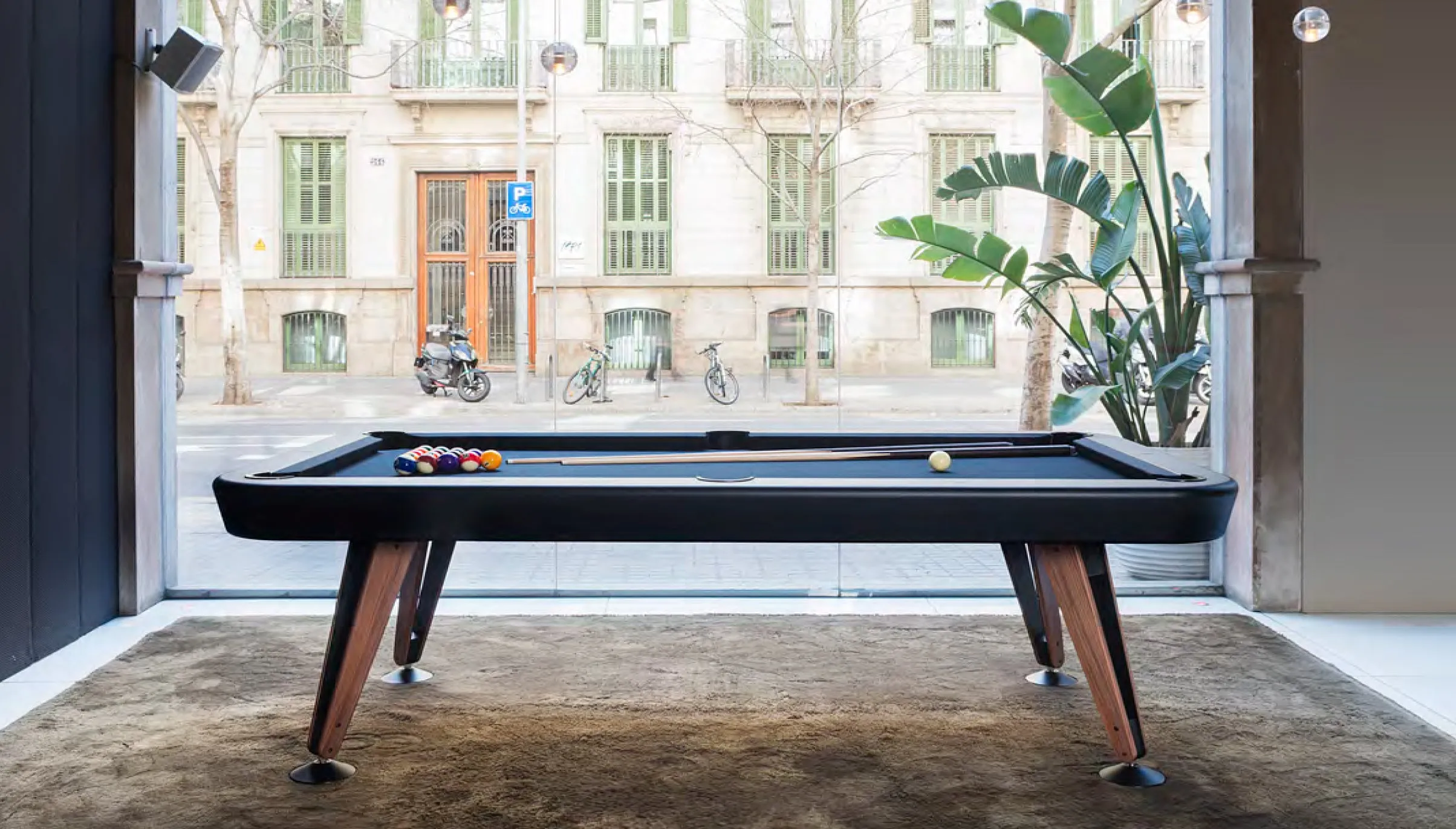 RS Barcelona Diagonal Slate Pool Table W/ Dining Top