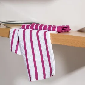 Striped Dishcloths - Maroon 2 pack