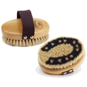 Woodback Horseshoe Body Brush w/ Soft Horsehair Bristles